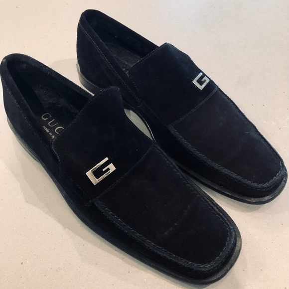 Gucci Shoes Vintage Gucci Mens Black Suede Loafers Poshmark